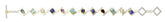 Silver & Gold Bracelet with Moonstone, Topaz, Agate, Amethyst, Garnet, Pearl and Iolite